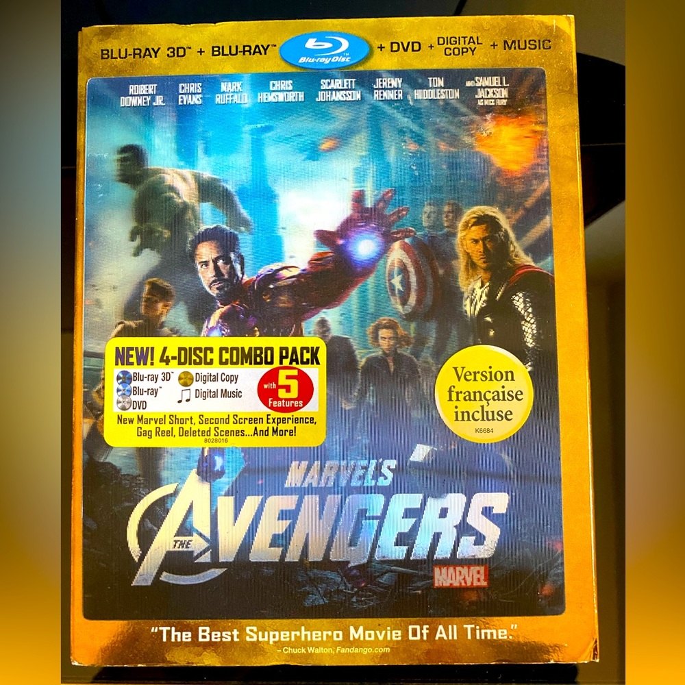 Brand New Sealed Marvel The Avengers 3D-Blu Ray 4 disc combo pack!!